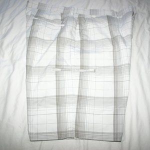 Grand Slam Golf Shorts in White with gray. Zipper pocket for tees pencil size 38